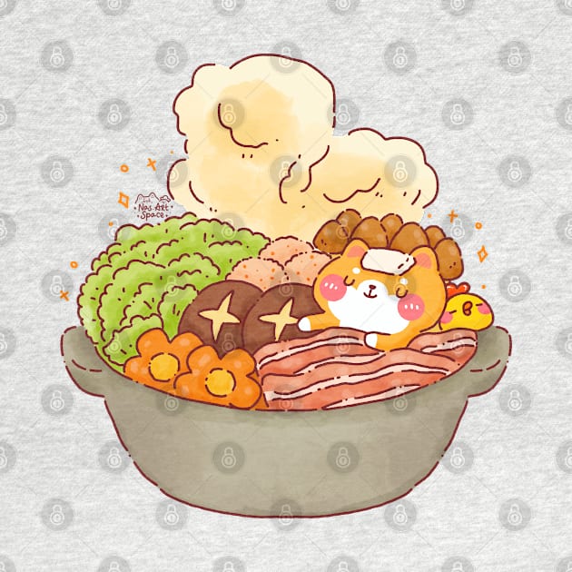 Shiba Inu Hotpot by Nas.ArtSpace